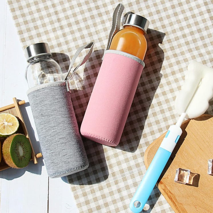 YEBODA Glass Water Bottles (6-Pack)