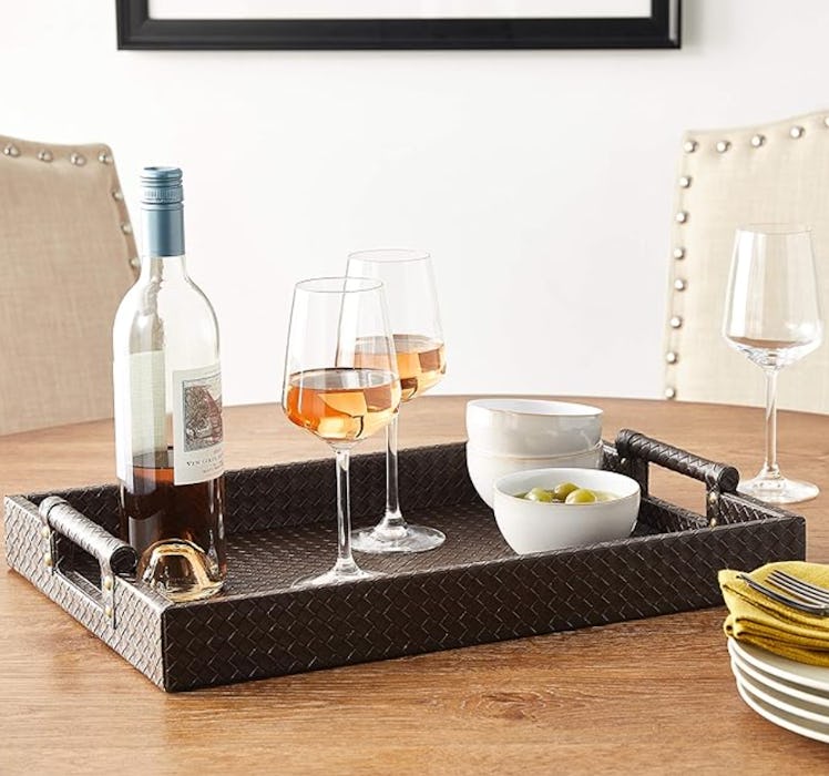 American Atelier Leather Serving Tray