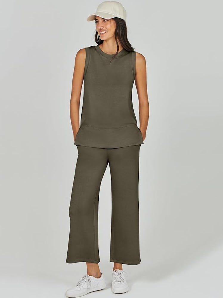 ANRABESS Sleeveless Wide Leg Lounge Set (2 Pieces)