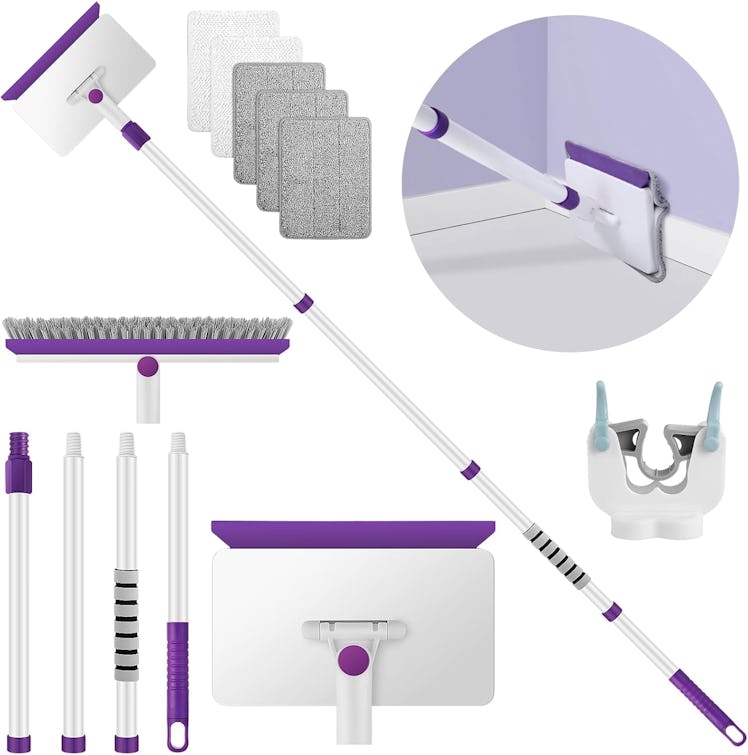 wlich Baseboard Cleaner Tool with 5 Reusable Pads