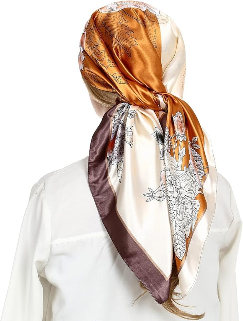 RIIQIICHY Silk Satin Head Scarf
