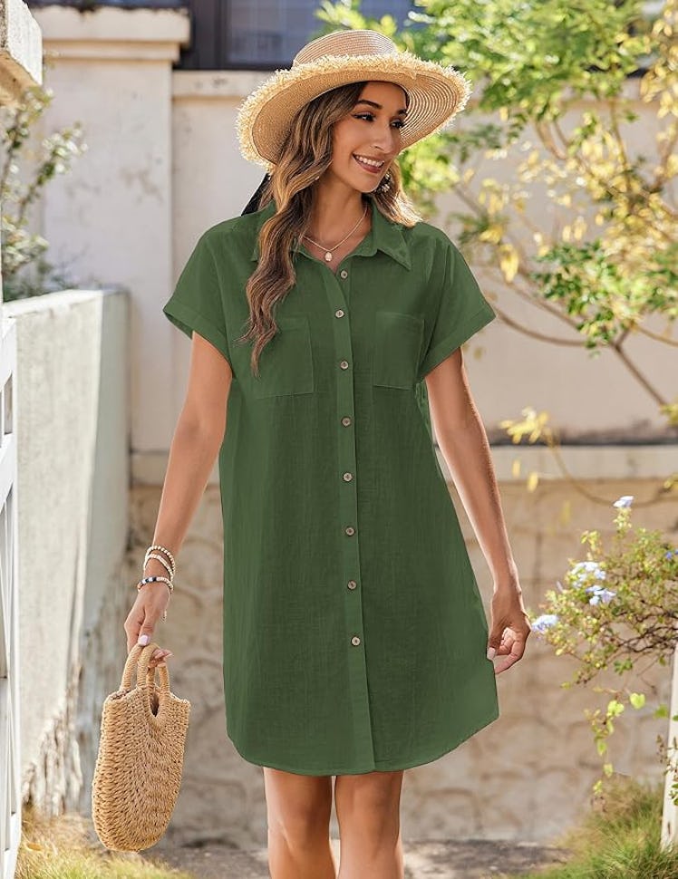 Zeagoo Button-Down Mini Dress