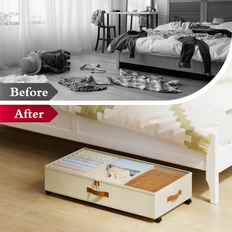 Yecaye Under Bed Storage with Wheels (2-Pack)