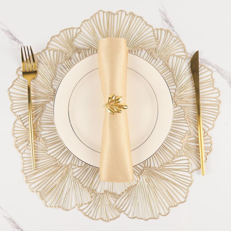 AdasBridal Metallic Flower Place Mats (6-Pack)