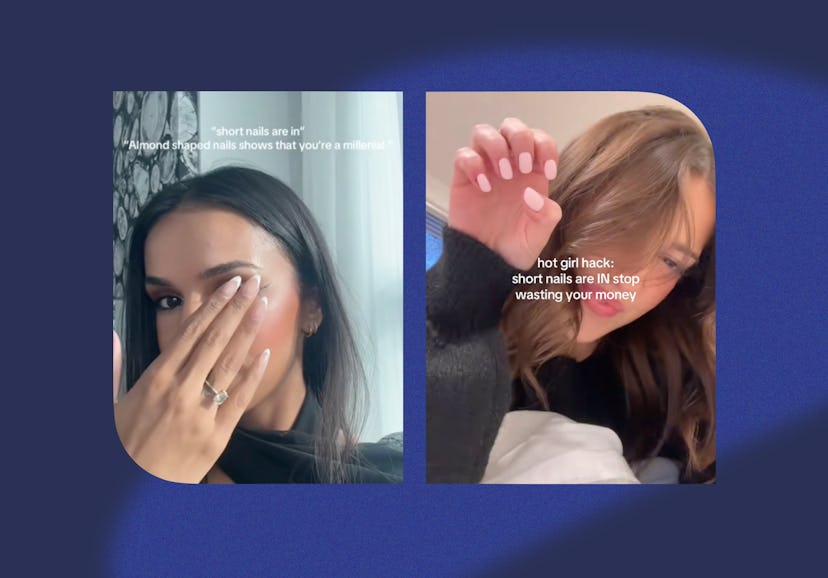 As short nails trend, many millennials are defending long, almond-shaped tips on TikTok.