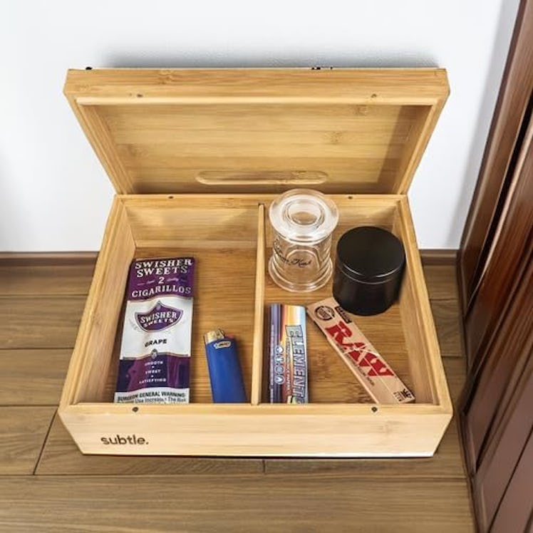 Subtle Bamboo Rolling Tray Stash Box