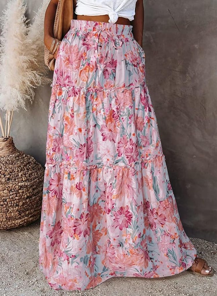 EARKOHA Printed Maxi Skirt