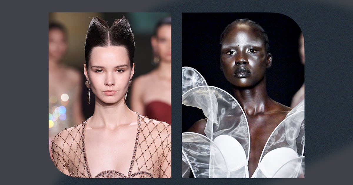 Horny Hair, Iridescent Brows, & More Beauty Looks From Paris Couture Fashion Week