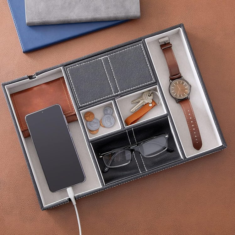 Juvale Leather Valet Tray