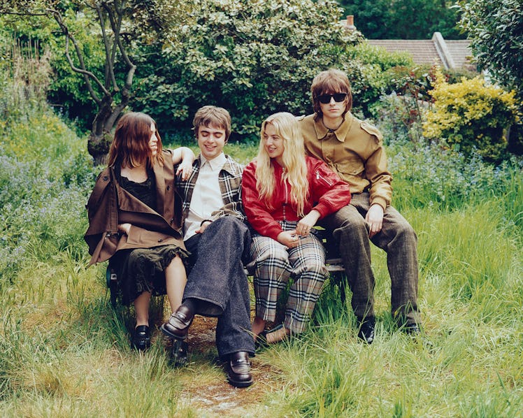 From left: Molly Moorish Gallagher, Lennon Gallagher, Anaïs Gallagher, and Gene Gallagher in London....
