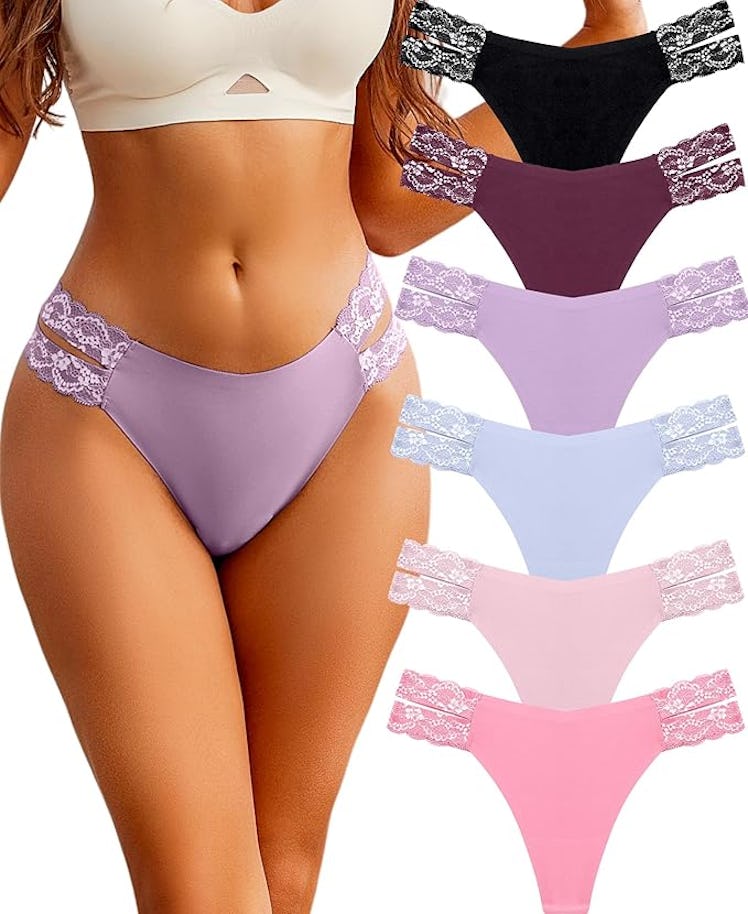 FINETOO Seamless Thongs (6-Pack) 