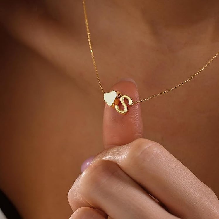 Turandoss Heart Initial Necklace