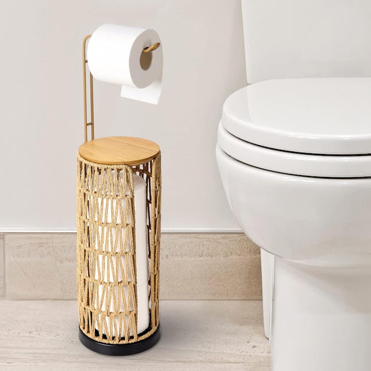 Trongee Freestanding Woven Toilet Paper Holder