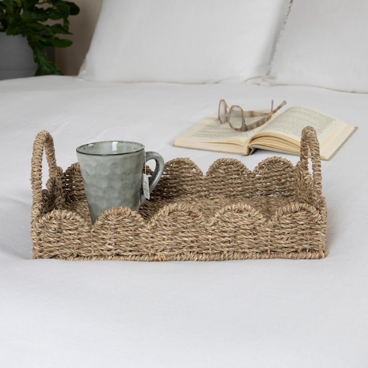 Household Essentials Handwoven Tray with Handles