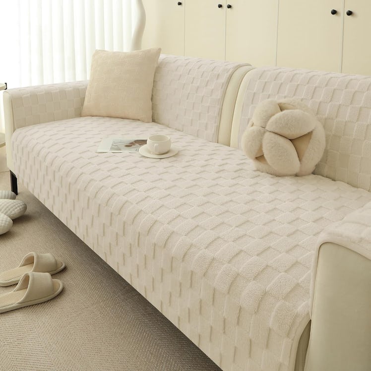 Foxdecor Washable Couch Cover