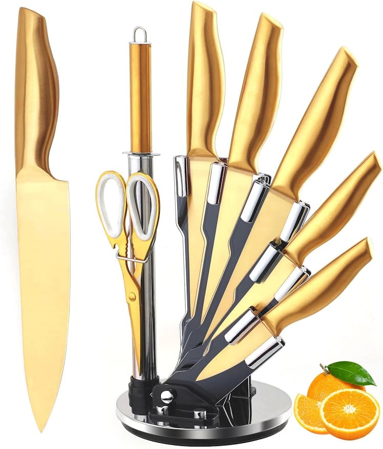 Cokinutvalleyus Gold Knife Set (8-Pieces)