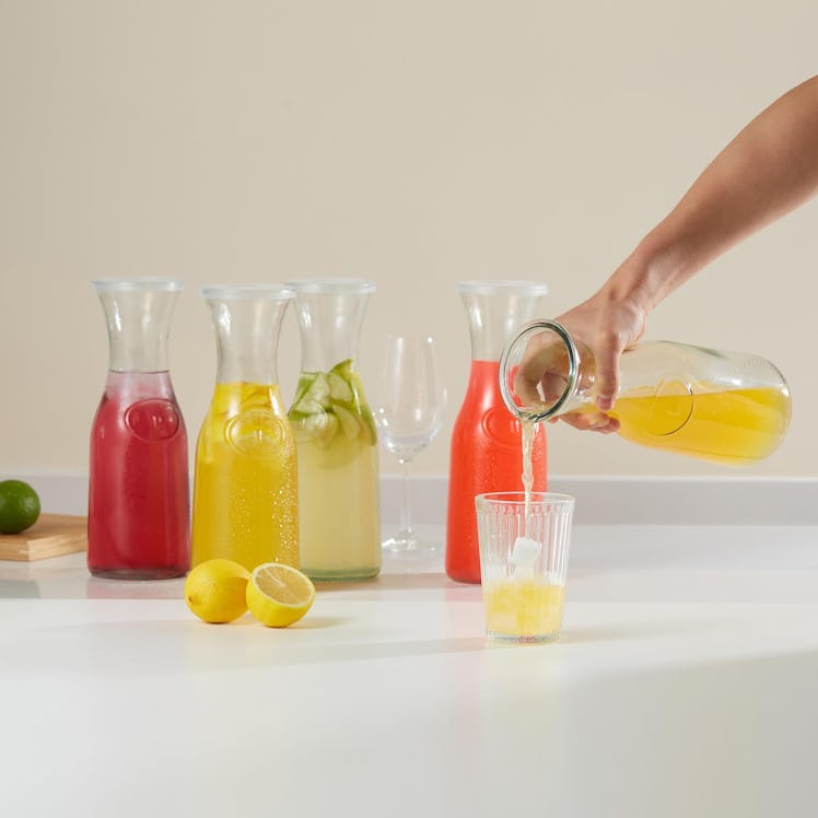 KooK Glass Carafe Pitchers (Set of 3)
