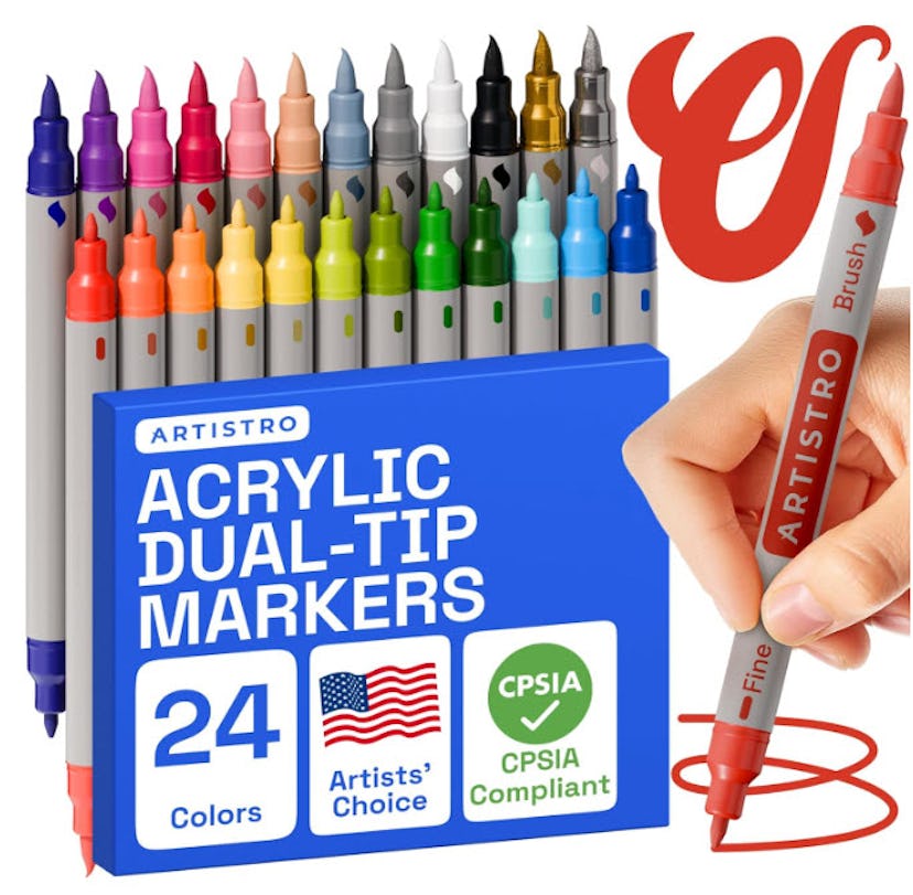 ARTISTRO 24 Dual Tip Acrylic Paint Markers