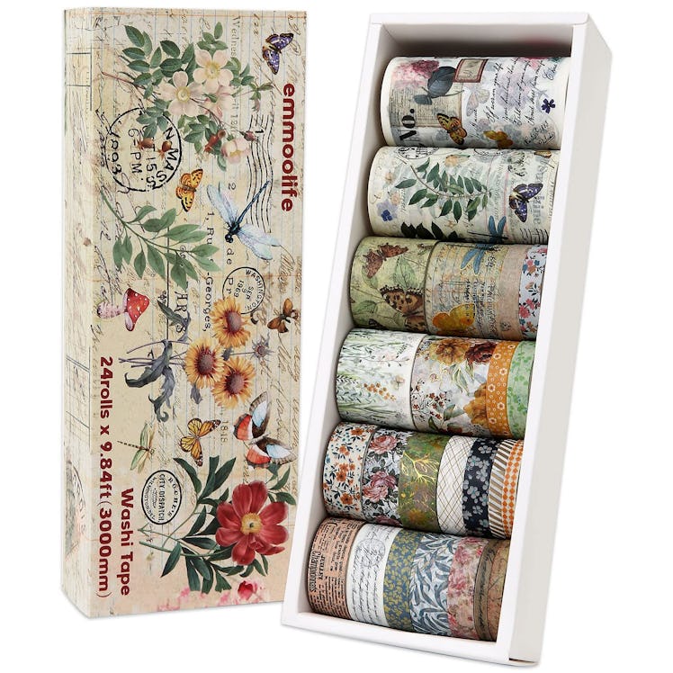emmoolife Vintage Washi Tape Set (24-Pack)