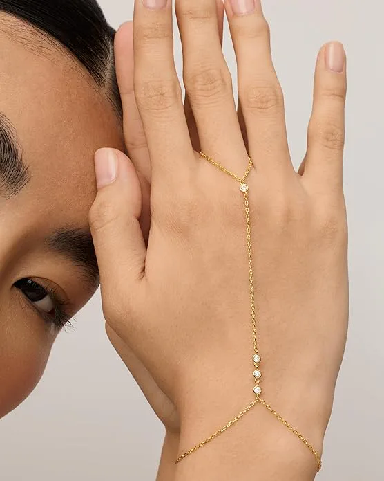 PAVOI Gold Plated Hand Chain Bracelet
