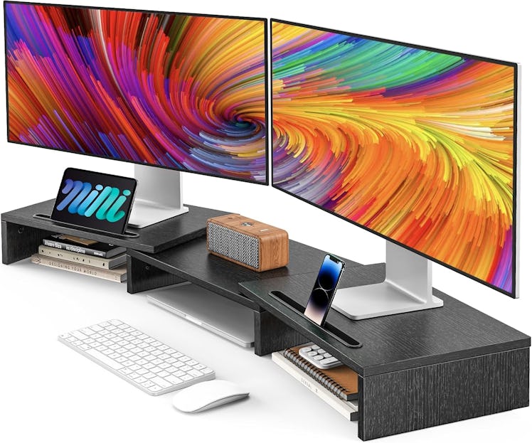 AMERIERGO Dual Monitor Stand Riser Shelf