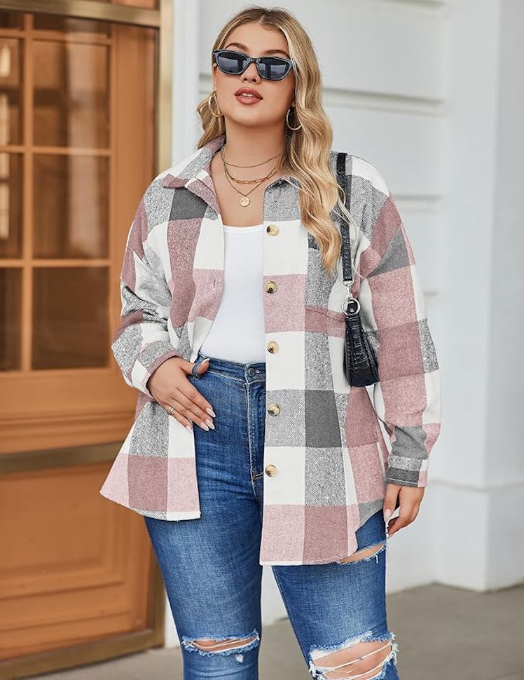 IN'VOLAND Plaid Shacket