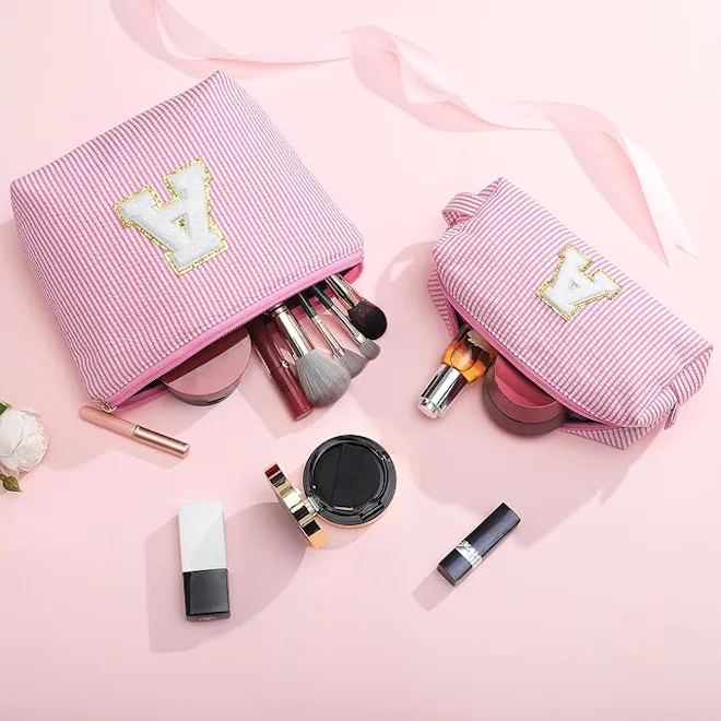 YOOLIFE Personalized Initial Makeup Bag