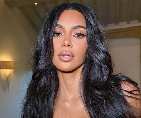 Kim Kardashian with long black hair