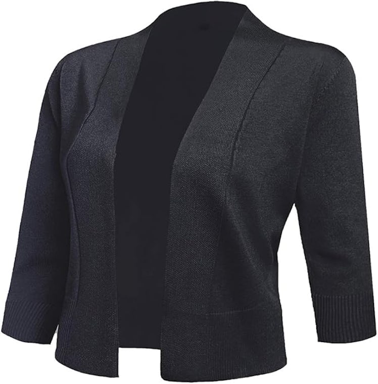 AAMILIFE 3/4 Sleeve Cropped Sweater