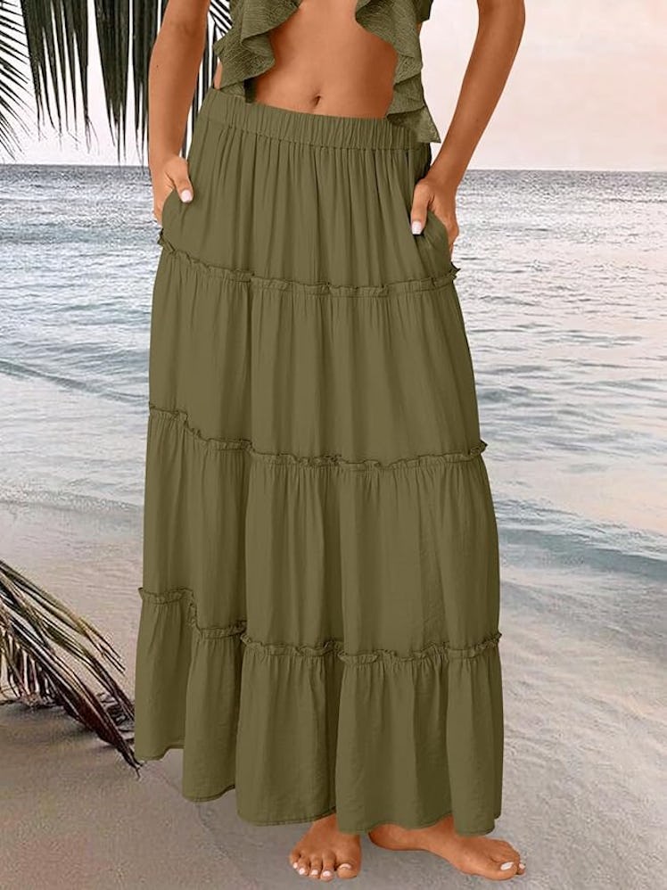 Trendy Queen Tiered Maxi Skirt