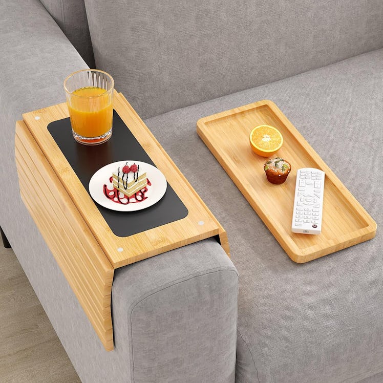 xinyoec Bamboo Couch Arm Table