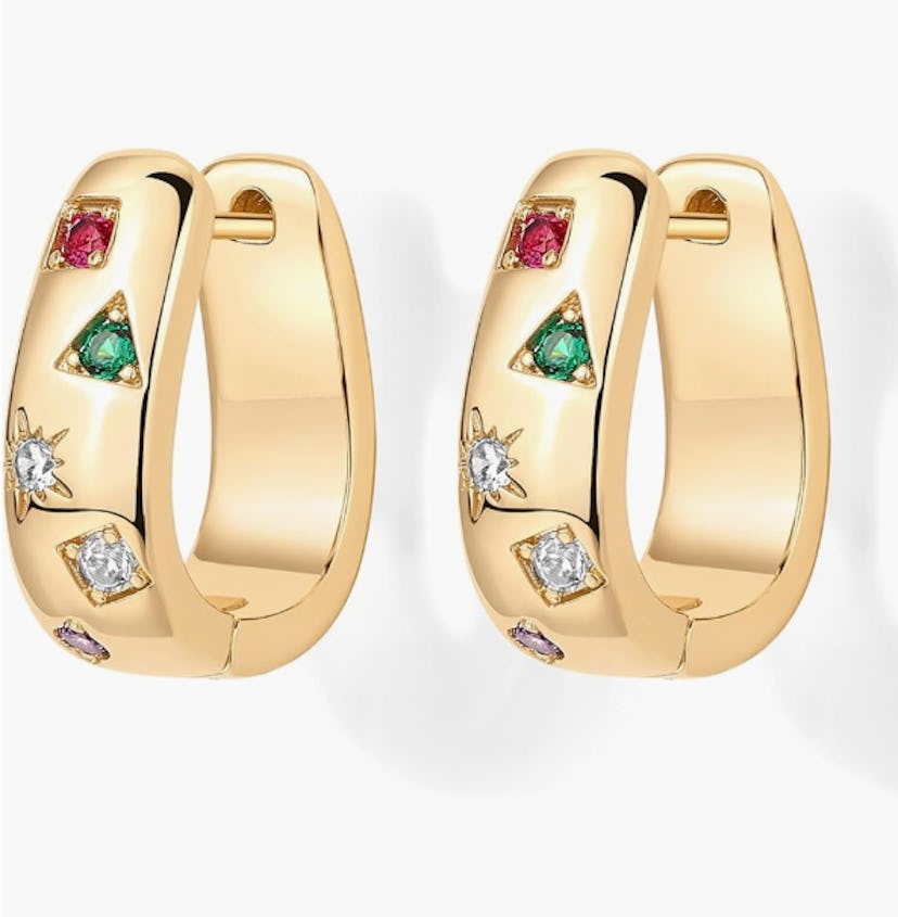 PAVOI 14K-Gold-Plated Chunky Huggie Earrings