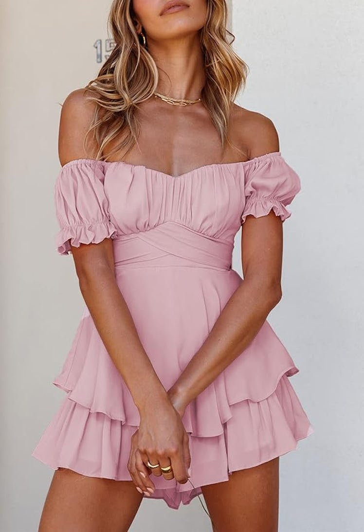 Fixmatti Off-Shoulder Ruffle Romper