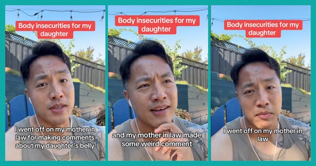 A dad recalls a time when he had to call out his own mother-in-law for her rude remark about his dau...