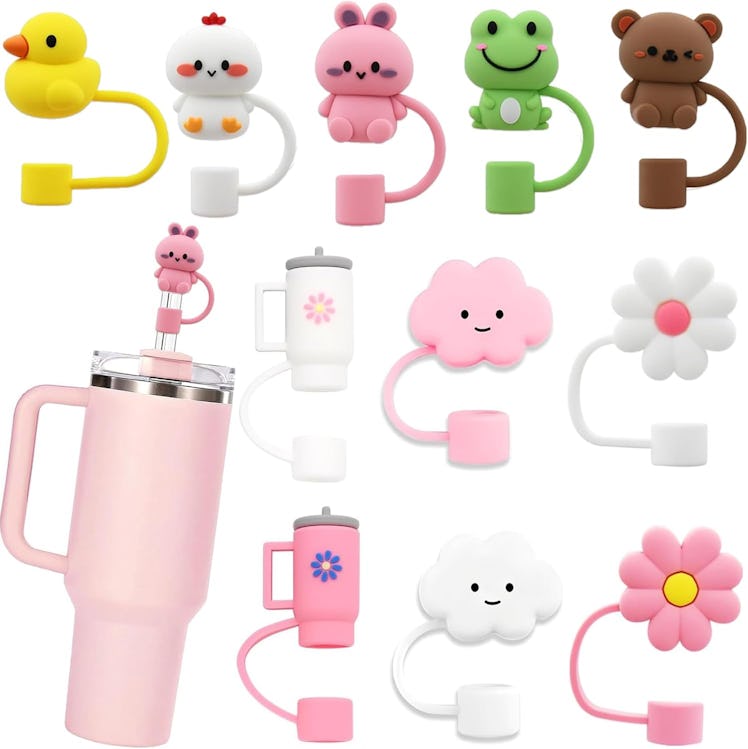 LDKEDKF Straw Topper Covers (11 Pieces)