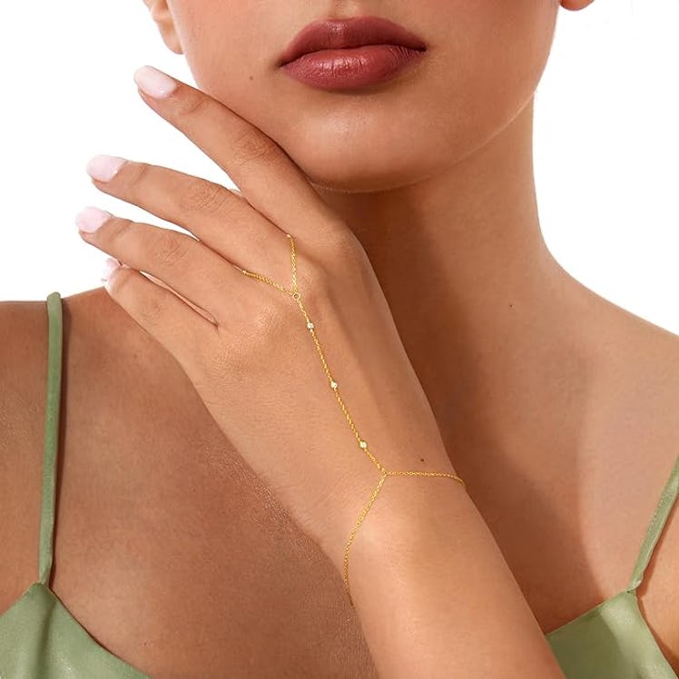 Gokeey Gold Hand Chain Bracelet 