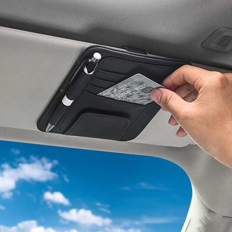 Aturmon Leather Sun Visor Organizer