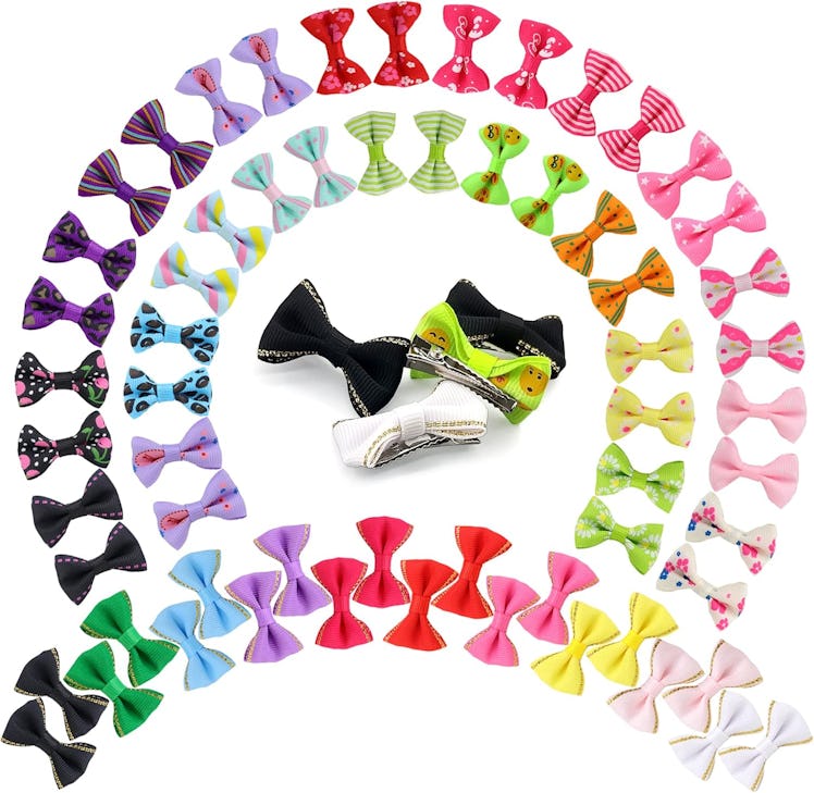 YAKA Small Bowknot Hair Bows (60 Pieces)