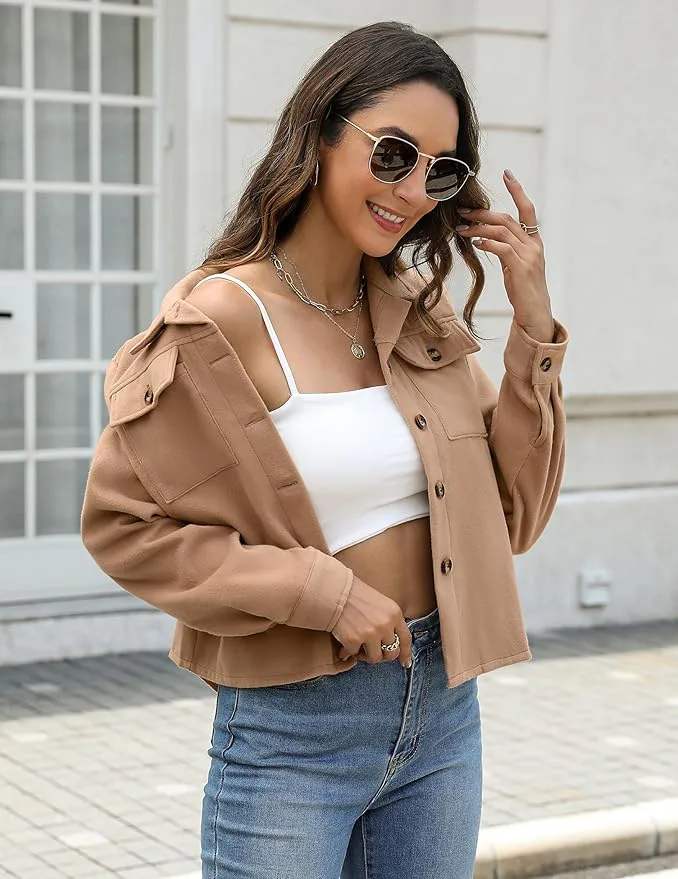 Zeagoo Casual Cropped Shacket