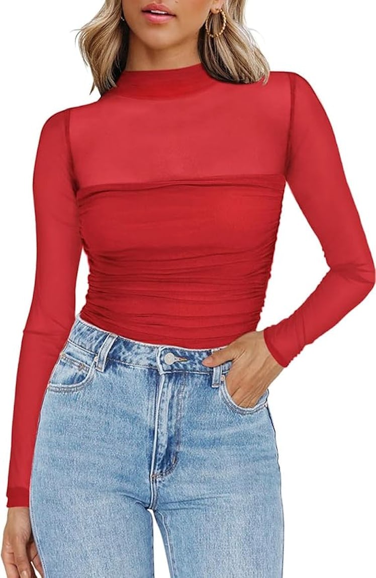 Zeagoo Mesh Sheer Top