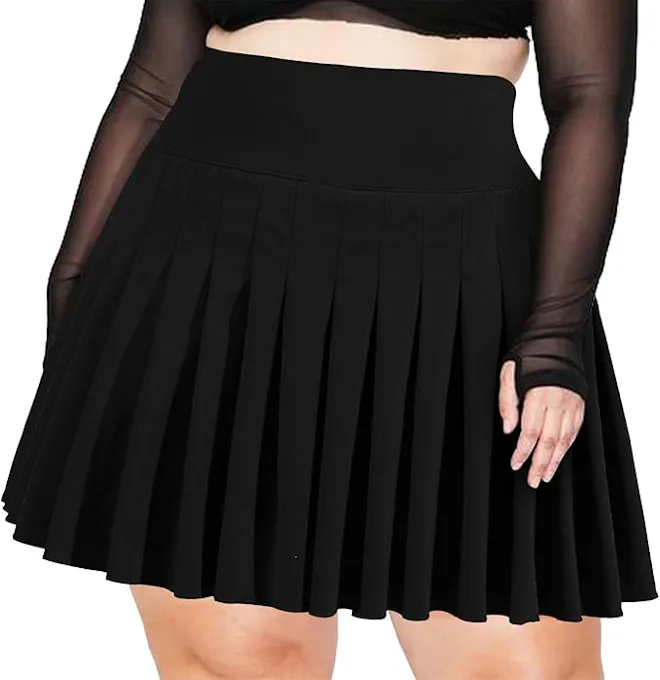 Moon Wood Plus-Size Pleated Athletic Skirt