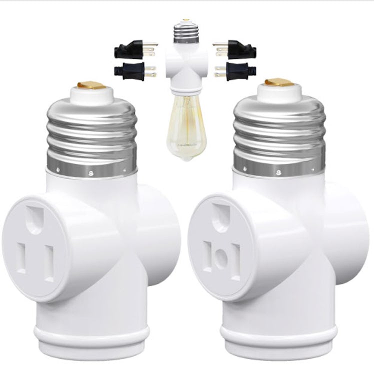 eRqILUJI Light Socket to Plug Adapter (2-Pack)