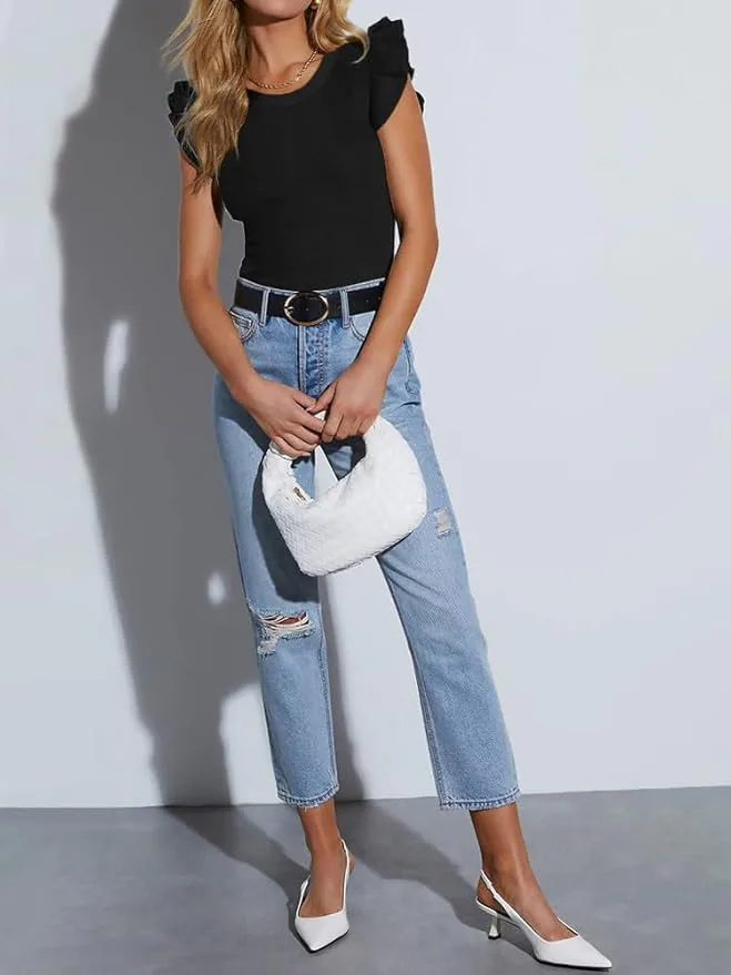 Lacozy Ruffle Sleeve Top