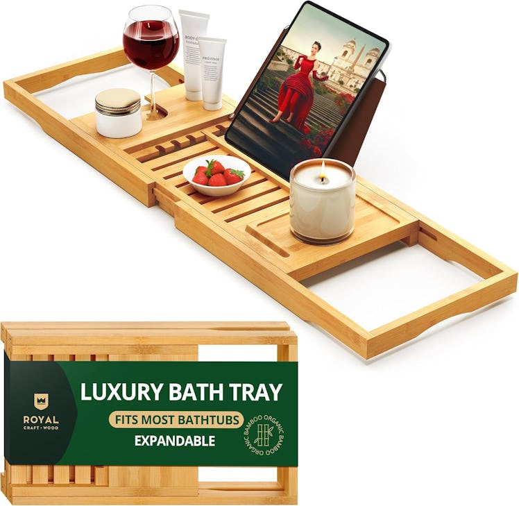 ROYAL CRAFT WOOD Foldable Bathtub Tray 