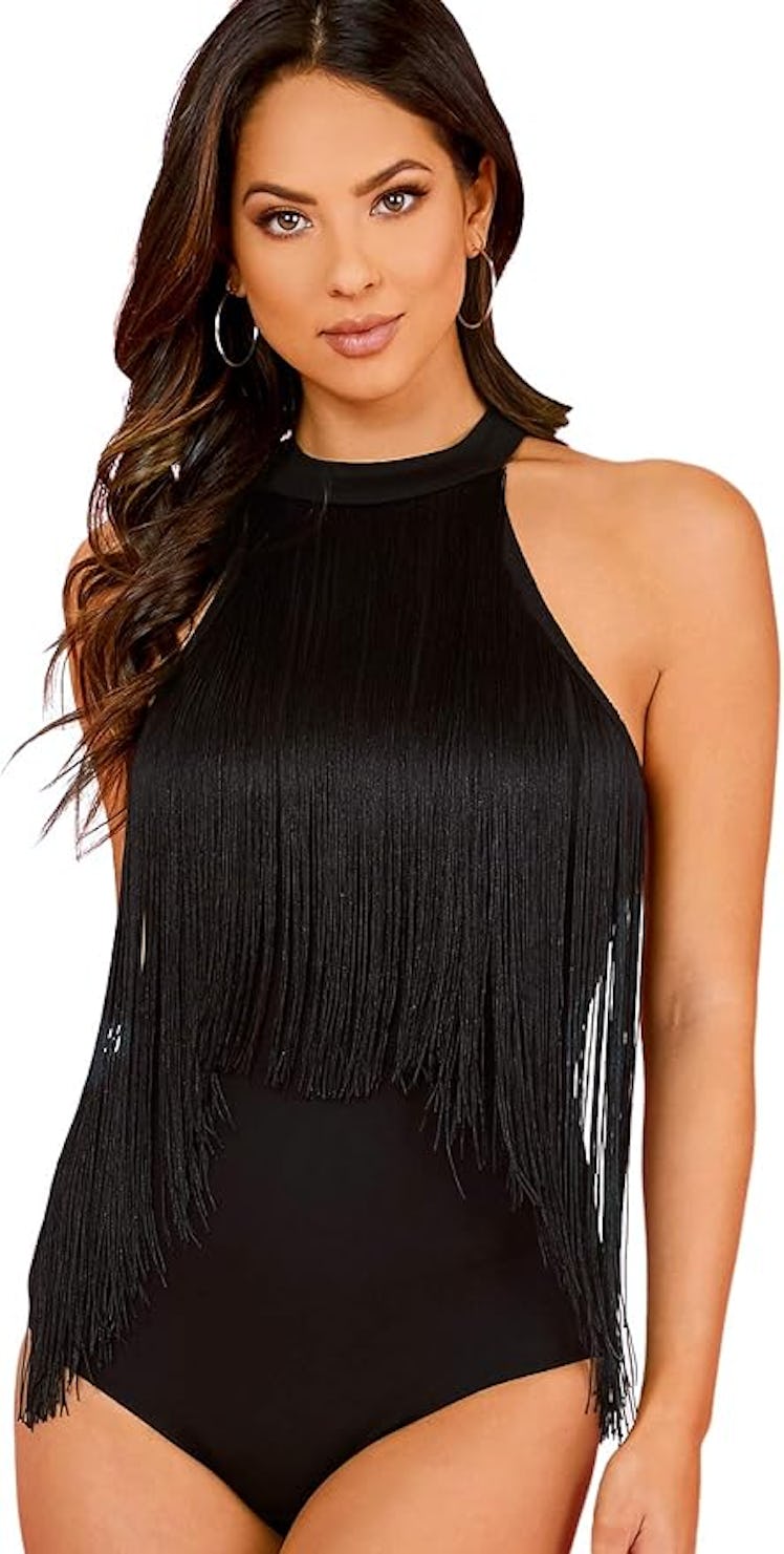 Verdusa Fringe Trim Bodysuit