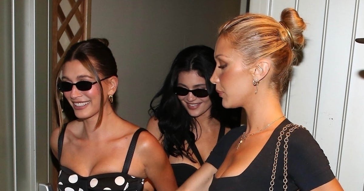 Bella Hadid, Kylie Jenner, & Hailey Bieber Had The Chicest Girls' Night Out Looks