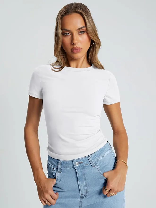 Trendy Queen Basic Short-Sleeve Slim-Fit T-Shirt
