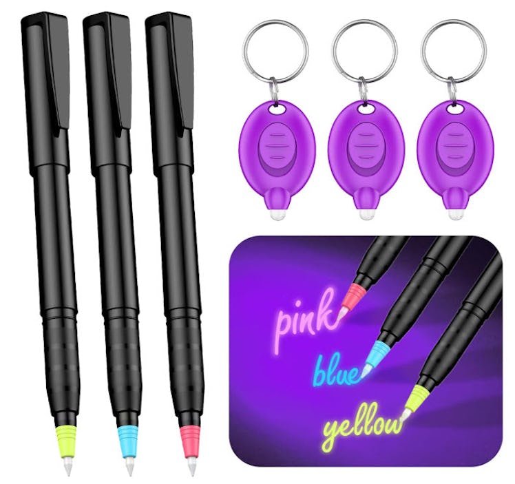 Uniclife Invisible Ink Pen with UV LED Keychain Flashlight (3-Piece)