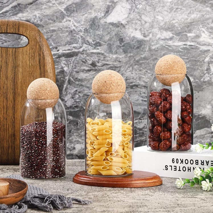 Cunhill Cork Glass Jar Glass Bottle (3-Pack)