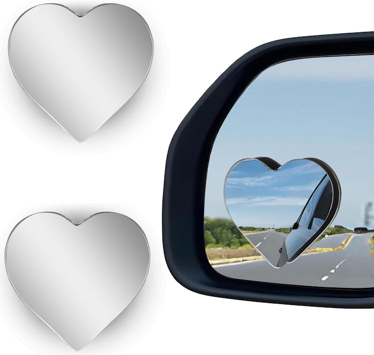 HINGTAI Heart-Shaped Blind Spot Mirrors (2-Pack)